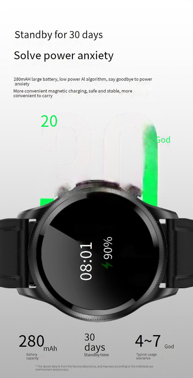 Smart Watches E400 Smart Watch ECG+PPG Niet-invasieve bloedsuikerspiegel Lichaamstemperatuur Bloedzuurstof Elektrocardiogram met 1,39 inch groot scherm_voghion.com