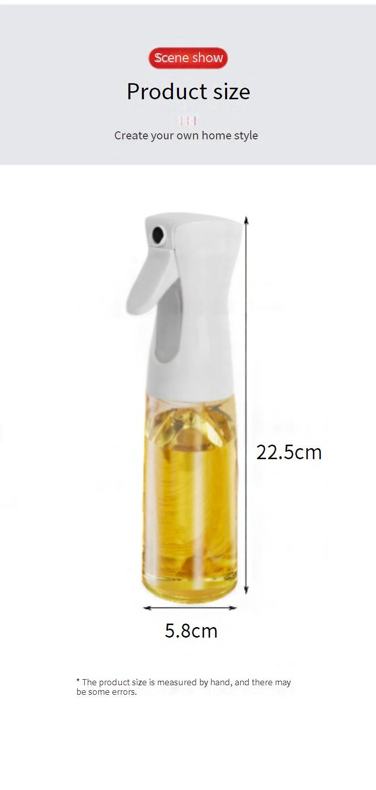 Premium Glass Oil Spray Bottle For Kitchen - Pressurized Olive Oil Dispenser With Adjustable Nozzle (500ml BPA-Free Transparent Design)_voghion.com