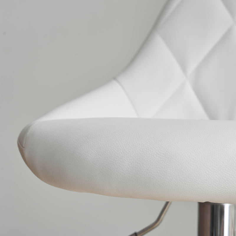 2er-Pack höhenverstellbare Barhocker mit Drehfuß - weiße Thekenhocker aus PU-Leder, höhenverstellbar, für Küche/Bar/Büro_voghion.com