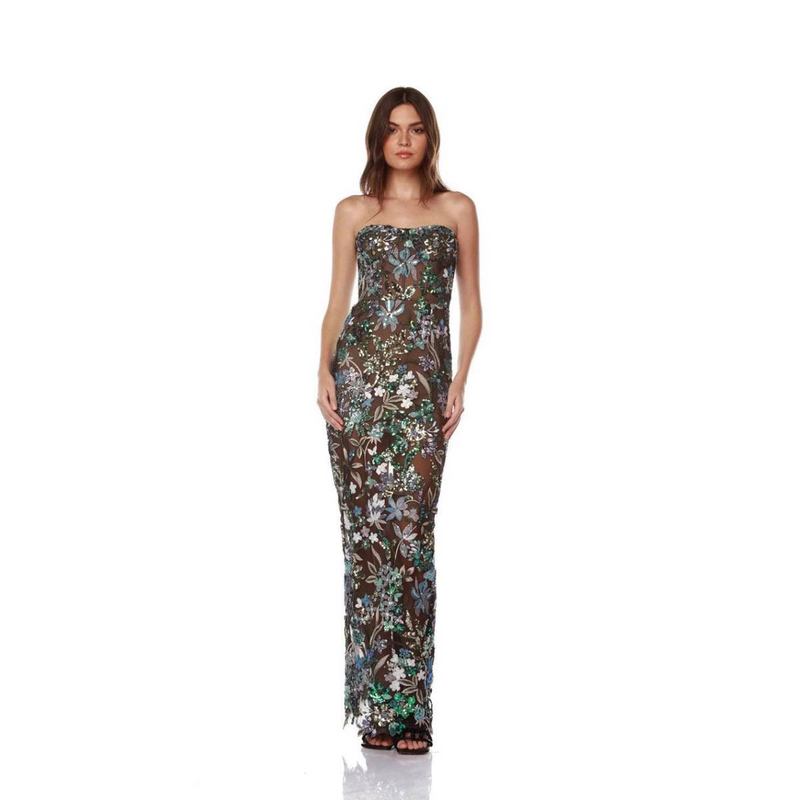 Elegant Blue Fishbone Corset Bodycon Dress With Embroidery – Long Sleeveless Formal Gown For Evening Parties & Special Occasions_voghion.com