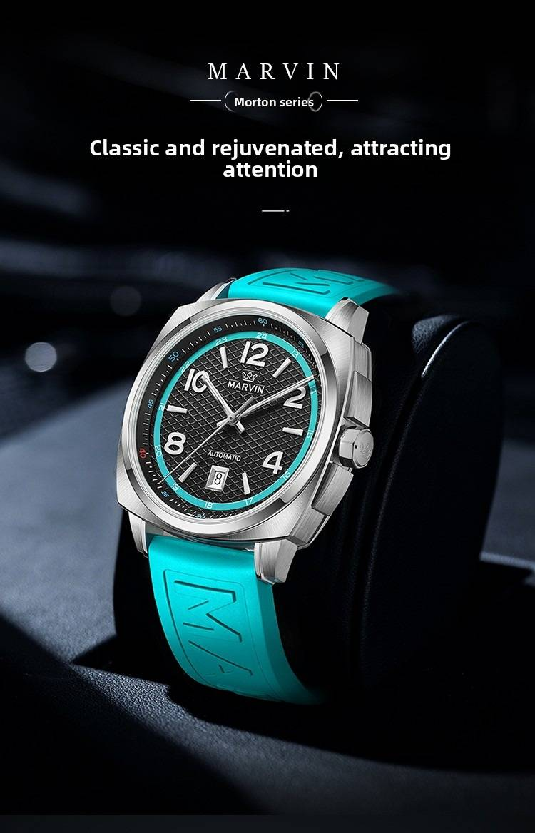 Marvin Watch: Malton Cushion Lässige, stilvolle automatische Herrenuhr_voghion.com