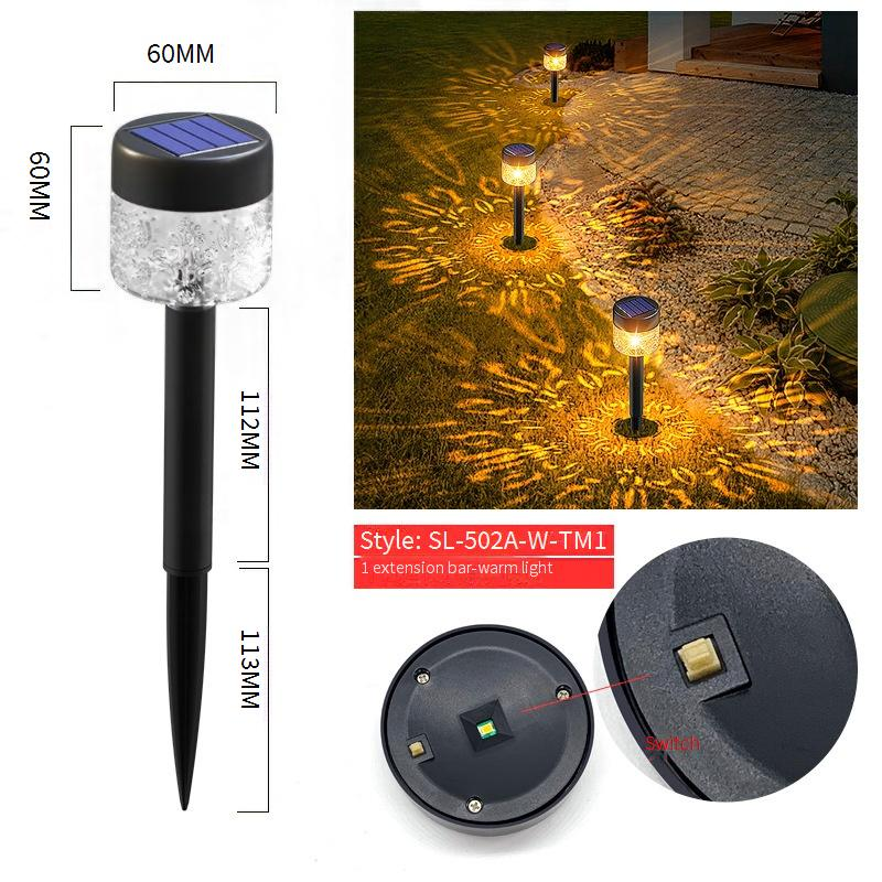 Waterdichte zonne-tuinverlichting met holle projectie, buitenzonne-grondspots, padverlichting met bewegingssensor voor tuin en terras_voghion.com