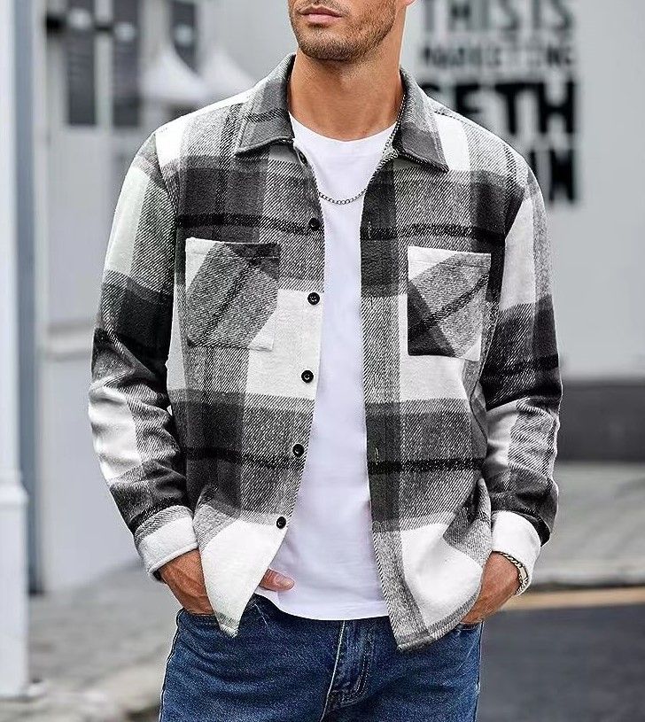 CT 2025 New Men's High-End Warm Plaid Autumn Winter Thickened Shirt Jacket_voghion.com