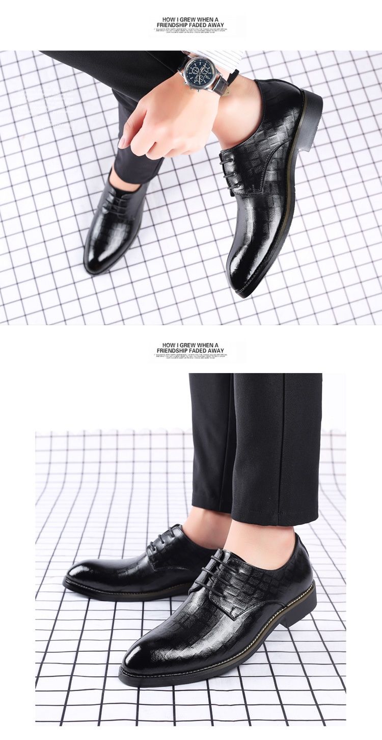 Glide Herren Business-Casual-Schnürschuhe aus echtem Leder mit spitzer Zehenpartie, ideal für Büro, Trauzeugen, Hochzeiten und mehr. Bequem und komfortabel._voghion.com