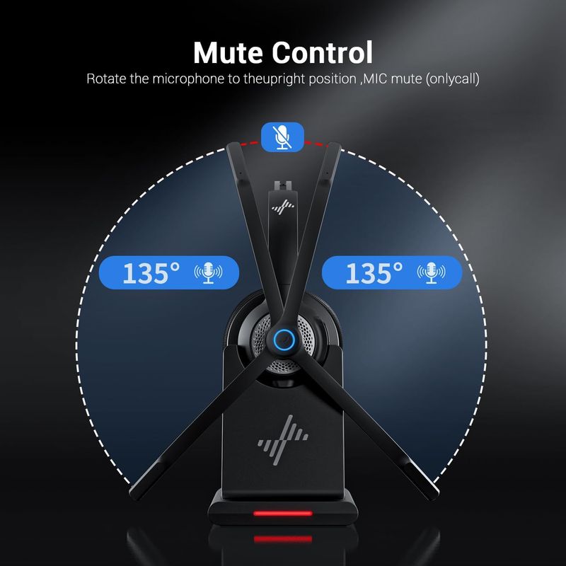 EH06-P Wireless Over-Ear Headphones With Active Noise Cancellation, Long Battery Life, Built-in Mic & Charging Dock For Business Calls & Music_voghion.com