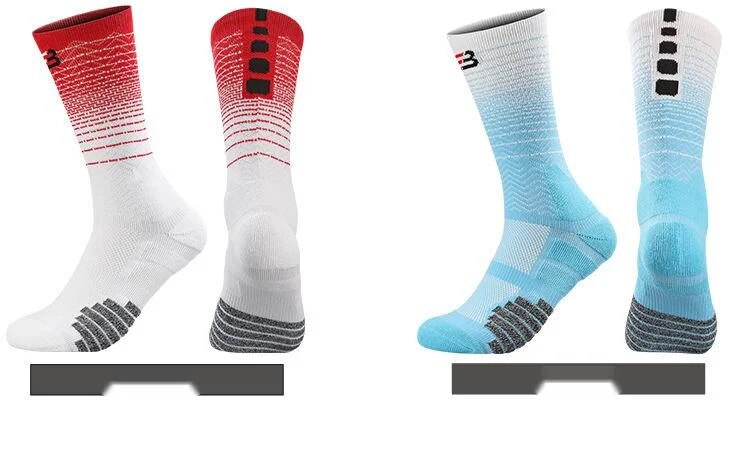 Professionele en praktische elite basketbal hoge verdikte handdoek bodem medium buis gradiënt outdoor lange sokken_voghion.com