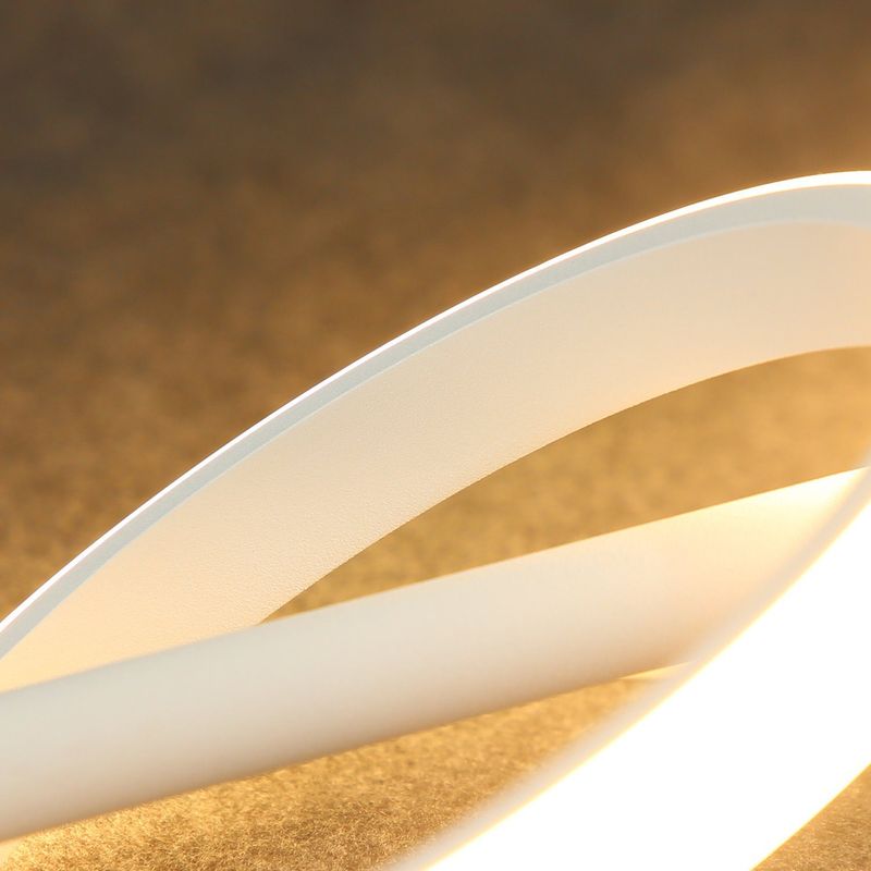 Glitzerlife Tischlampe Moderne LED Tischleuchte - Weiß Ringform Nachttischlampe Drehbaren Abnehmbar Ringen 13W 3000K Warmweiß Für Schlafzimmer Wohnzimmer Büro_voghion.com