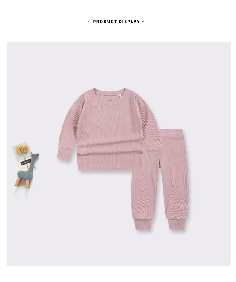 Børnetøj Bambusfiber Baby Forår og Efterår Pyjamassæt Undertøj Hjemmetøj Long Johns basetøj_voghion.com