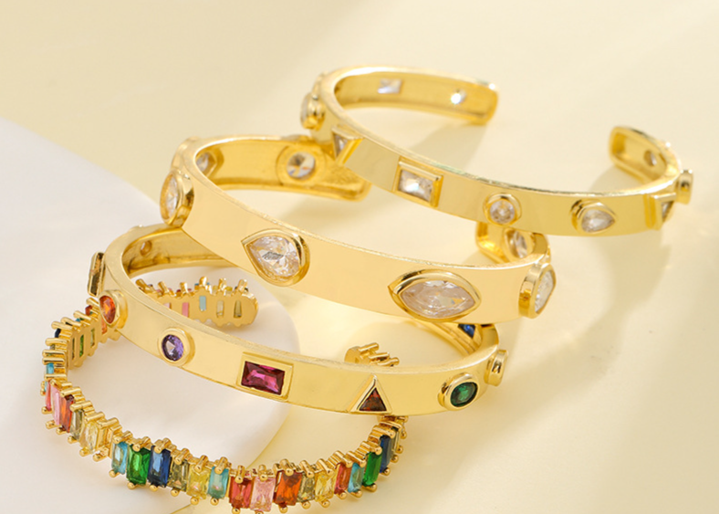 Sieraden & accessoires armbanden vervagen niet, populaire stijl, hoogwaardige open koperen micro ingelegde zirkoon armband sieraden, lichte luxe stijl_voghion.com