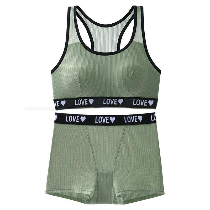Women's Intimates Set Love Letter Waist Camisole Vest Women's Boxer Pants_voghion.com