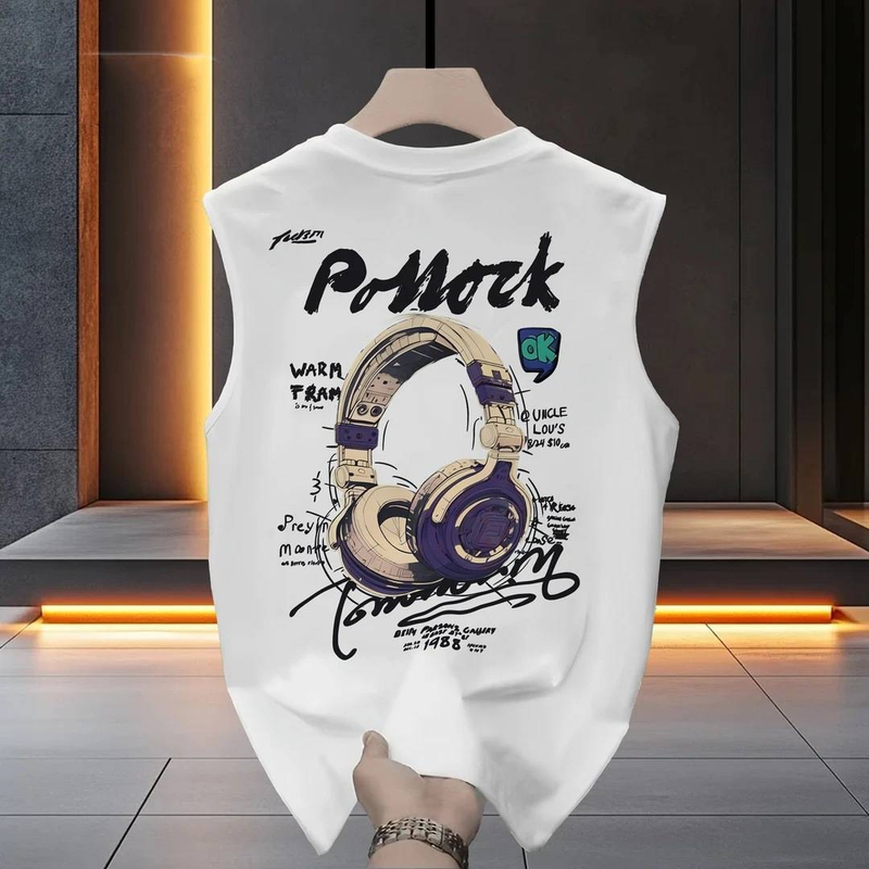 A New Round Neck Sleeveless T-shirt From A Trendy Brand For The Summer Of 2025, A Loose And Casual Men's Top_voghion.com