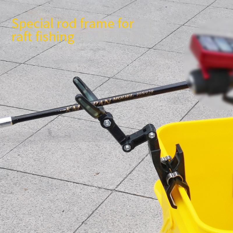Fisherman's Treasure 360° drehbarer Angelrutenhalter – Faltbare Klemme aus Kohlefaser für Brücken-/Kajakangeln mit Doppelhaken (vorne und hinten)_voghion.com