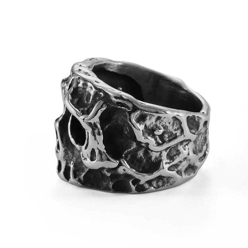 Rings Patterned Three Dimensional Skull Stainless Steel Ring Punk Ring Men's Titanium Steel Smooth Hip Hop_voghion.com