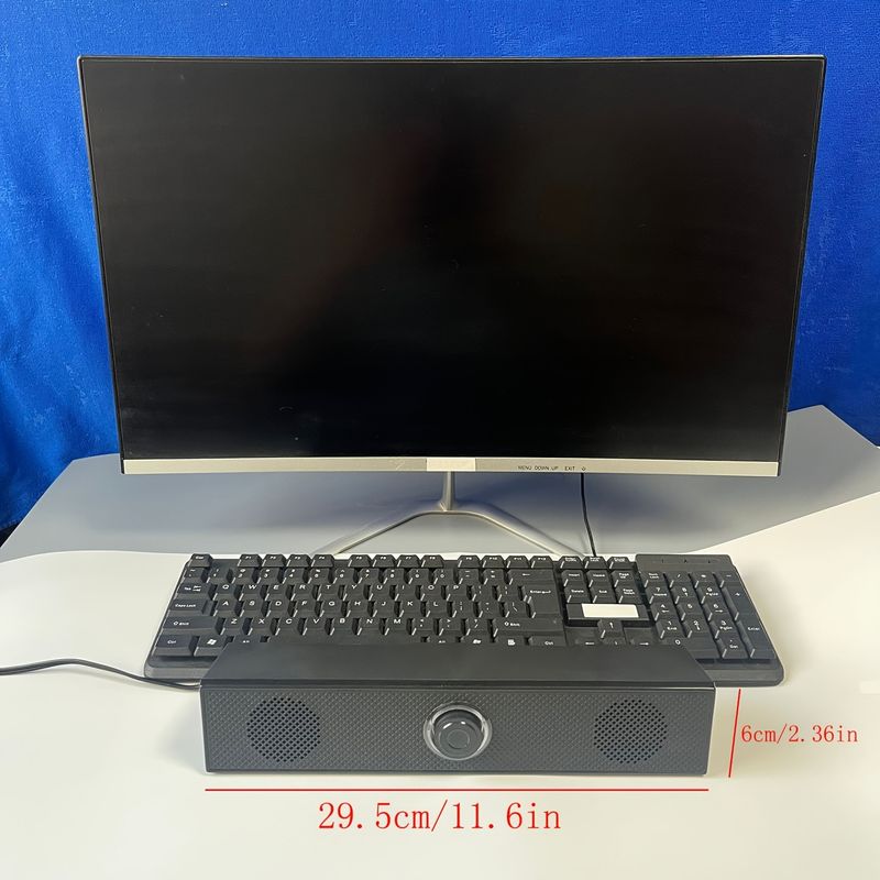 USB Powered Wired Desktop Speaker With 3.5mm Plug And Volume Control, Stereo Audio Output, Suitable For Computers And Laptops_voghion.com