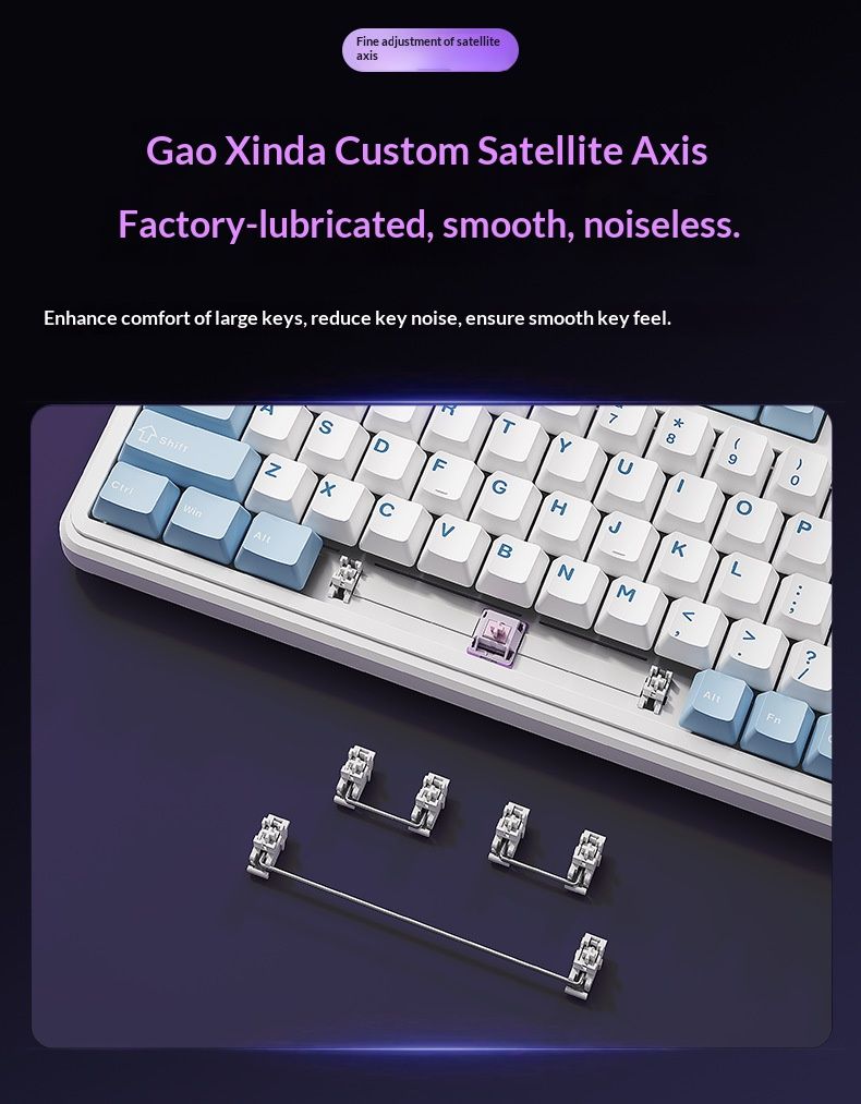 EWEADN GS98 Anpassbare kabellose mechanische Tastatur – Dreifachmodus (Bluetooth/Kabelgebunden/2,4 GHz) mit Hot-Swap-fähigen Ice Cream/Haiqing-Schaltern_voghion.com