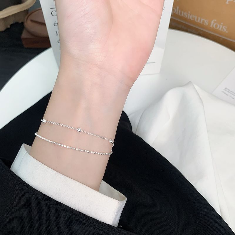 S925 Sterling Sëlwer Ronn Perlenkette Duebelschicht Armband Modesch Villsäiteg Perlen Handschmuck Temperament Nisch Einfach Bijouen Fra_voghion.com