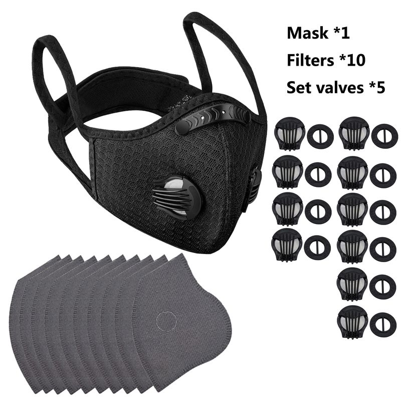 SHIZIWANGRI Cycling Face Mask Sport Washable Reusable With Filter Dust Mask Facemask For Men Bandana Actived Carbon Filt_voghion.com