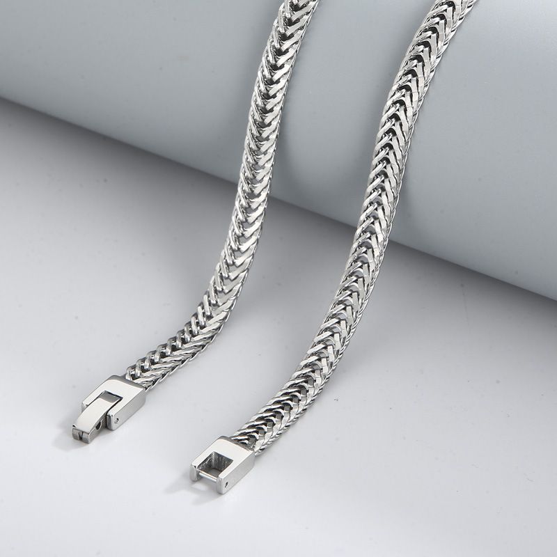 Herensieraden All Match Roestvrijstalen Gecodeerde Zweepketting, Modieus Populair Sieraden Gesp Titanium Stalen Ketting Trendy Cool_voghion.com