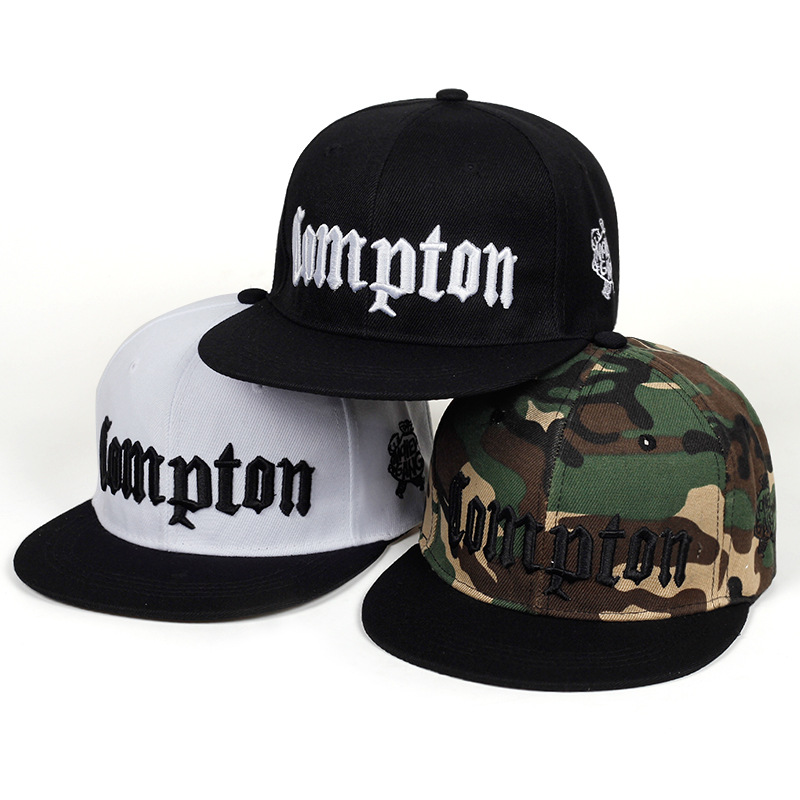 Chapeau Hip Hop Hip Hop à la mode pour hommes et femmes, casquette plate décontractée réglable Compton, chapeau à rabat_voghion.com
