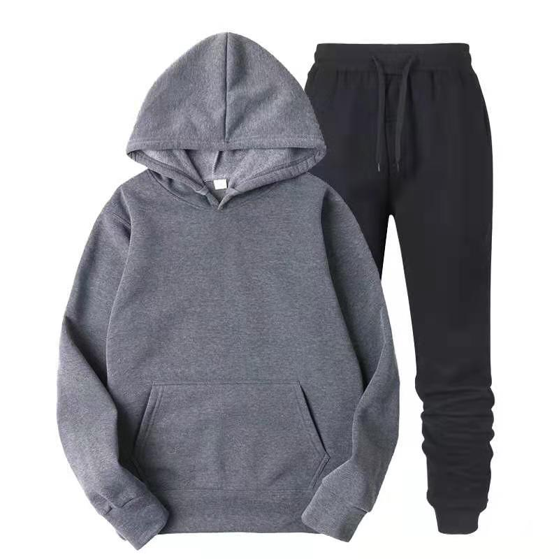 Set maglione sportivo pullover Felpa con cappuccio da uomo in pile moda_voghion.com