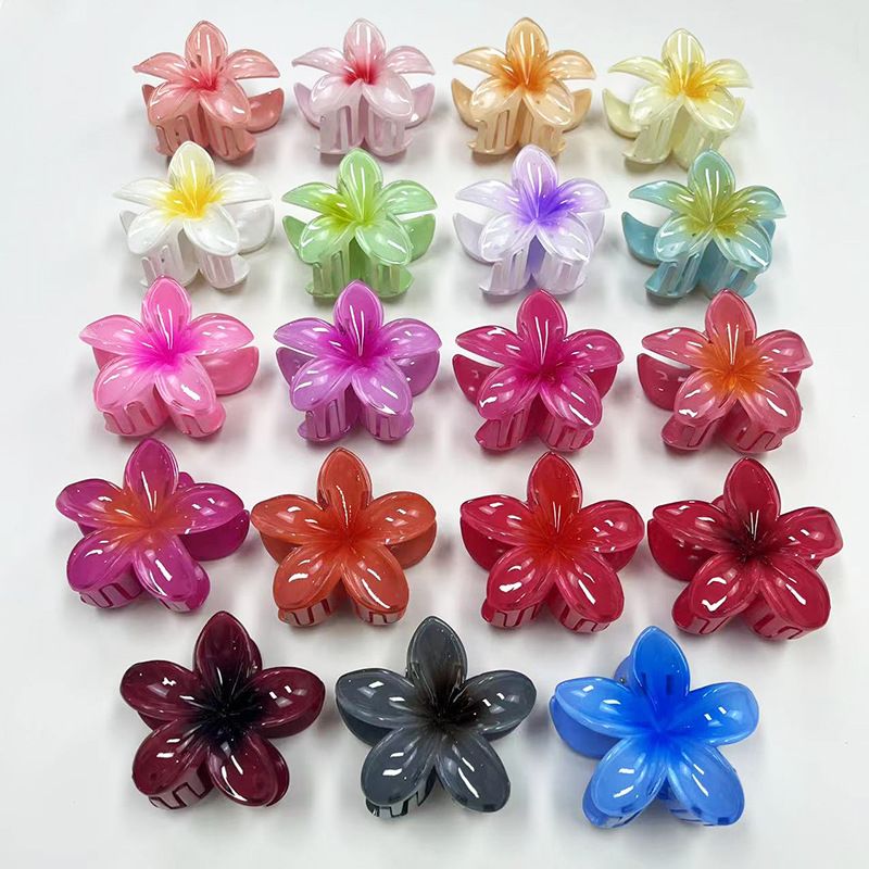 Ei Blume Klaue Clip Gradienten Candy Farbe Blume Mode Urlaub Heißer Verkauf Zurück Kopf Löffel Pan Haar Shark Clip Haar zubehör_voghion.com