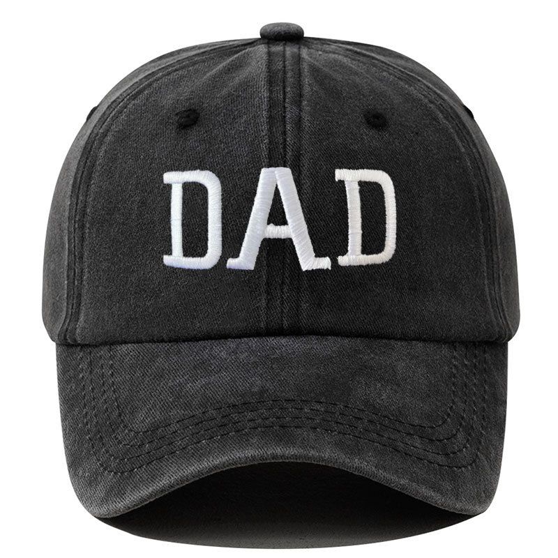 Gorra de béisbol vintage de algodón lavado con bordado de Papá y Mamá, ideal para padres e hijos, ideal para el sol al aire libre._voghion.com
