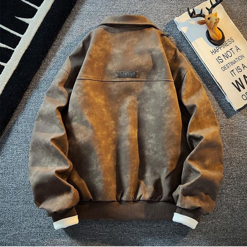 Herrenbekleidung 2024 Herren-Motorrad-PU-Lederjacke Herren-Trendy-Marken-Lederjacke Frühling und Herbst im koreanischen Stil Casual Leder_voghion.com