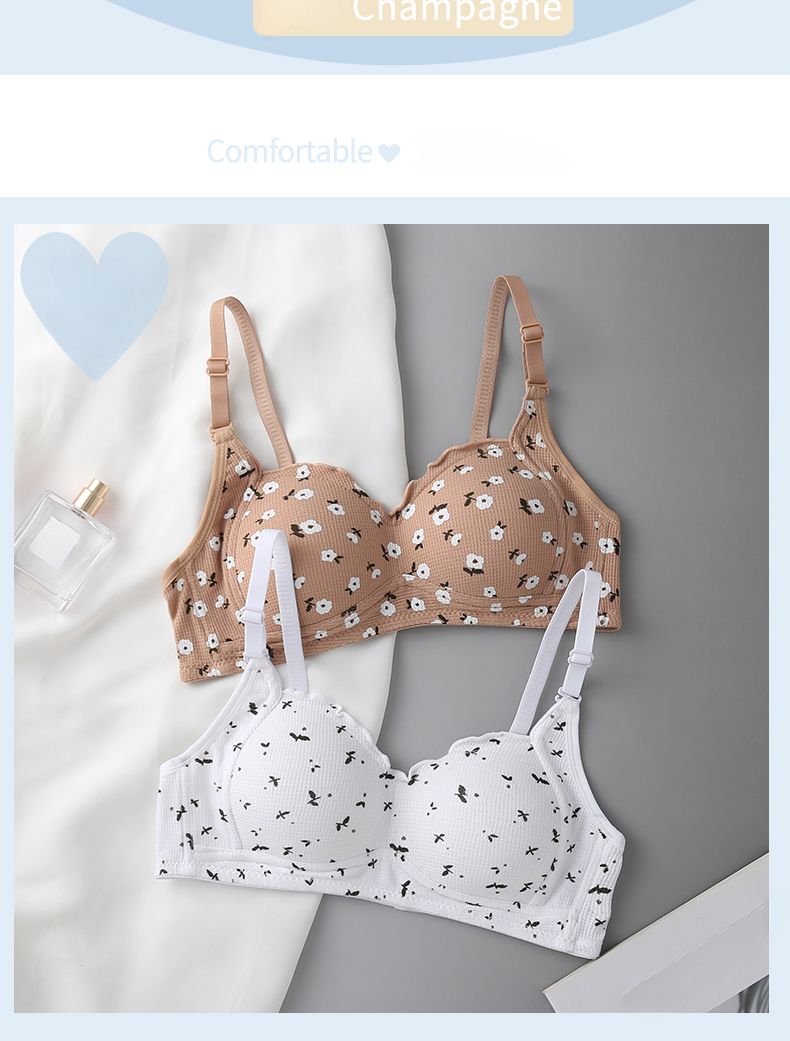 European Summer Romance: Floral Lace Wire-Free Bra - Ultra-Thin, Push-Up & Minimizer For Curvy Figures_voghion.com