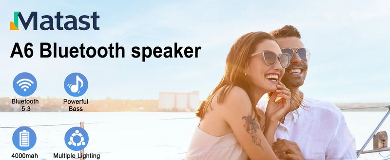 Portable Bluetooth-Speaker,Punchy Bass Clear Treble,IP6 Waterproof Wireless Speakers With RGB Multi-Color Rhythm Lights For Outdoor/Party/Beach ,Gift_voghion.com