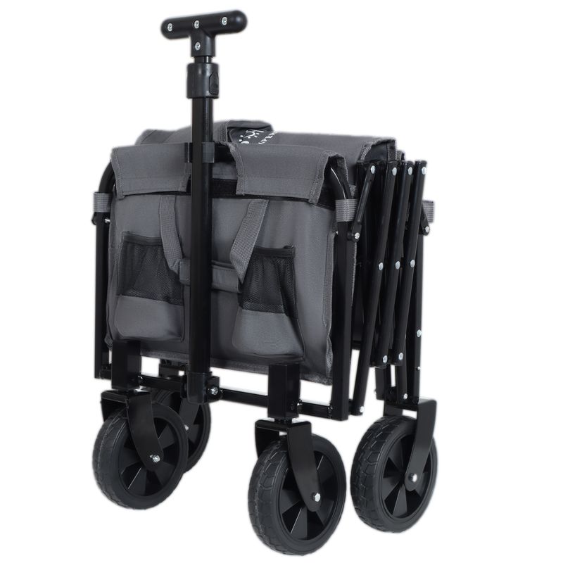 Expandable Dual-Layer Utility Wagon With 100% Extra Space - 225lbs Grocery Cart For Camping, Shopping, Sports, Gardening, Fishing, Gray_voghion.com