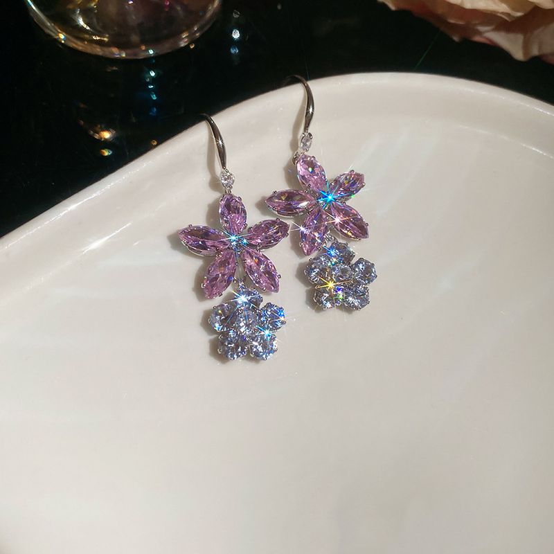 Collana con ciondolo a forma di fiore, foglia e goccia d'acqua, set di orecchini, leggeri, di lusso, pesanti, artigianali, catena per clavicola, moda, alta gamma_voghion.com