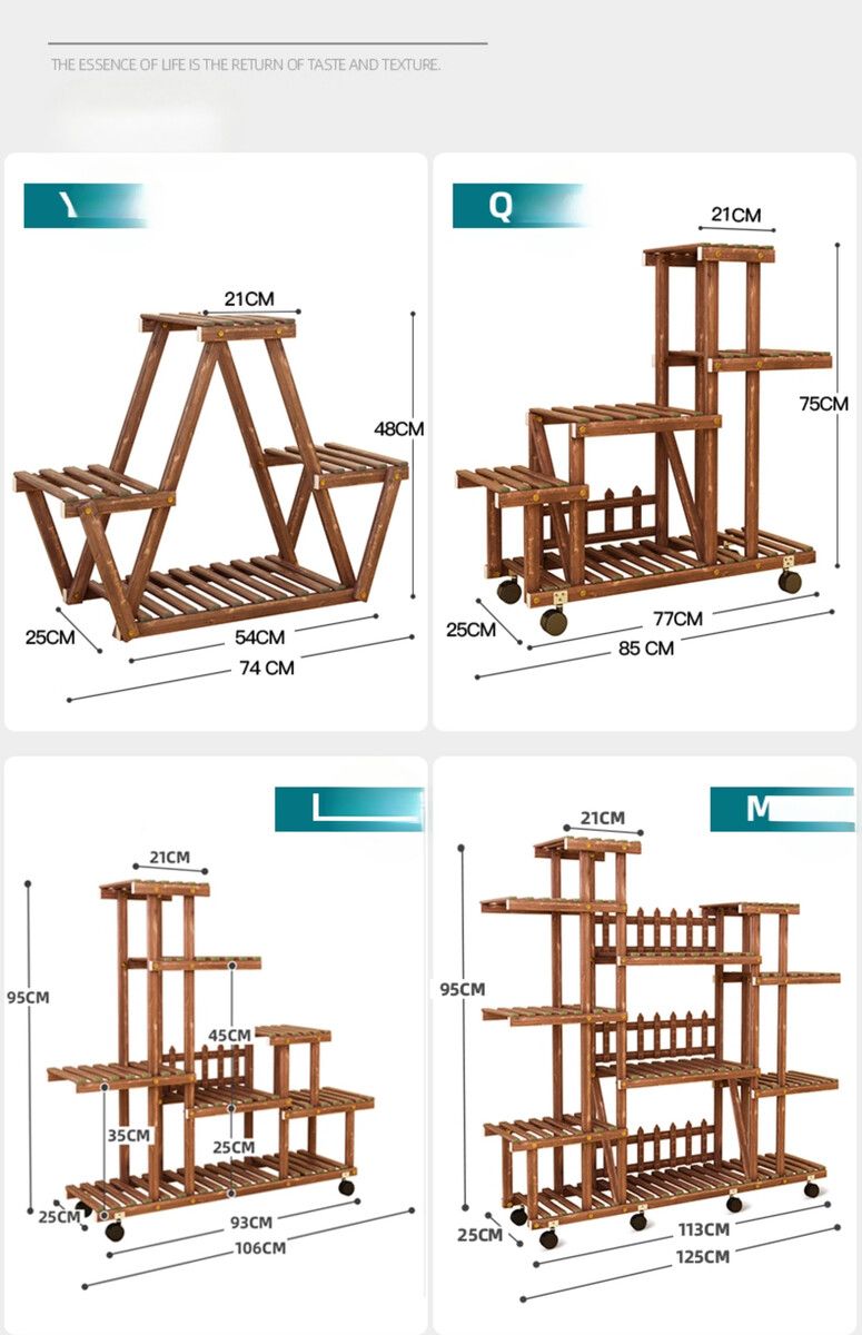 Living Room Solid Wood Indoor Multi-layer Floor-standing Balcony Storage Rack Succulent Green Radish Plant Display_voghion.com