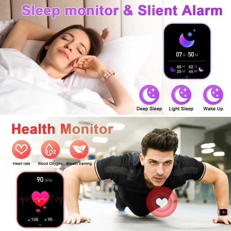 Smartwatch für Männer und Frauen, Fitness: Laufen, Smartwatches für Männer, digitale Herrenuhren, Anrufe annehmen, wasserdichte Smartwatch_voghion.com