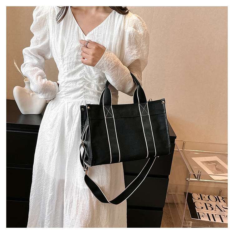 Japan and South Korea Foreign Trade Canvas Bag Women 2023 New Trendy Fashion handbag niche hit color commuting shoulder Messenger bag_voghion.com