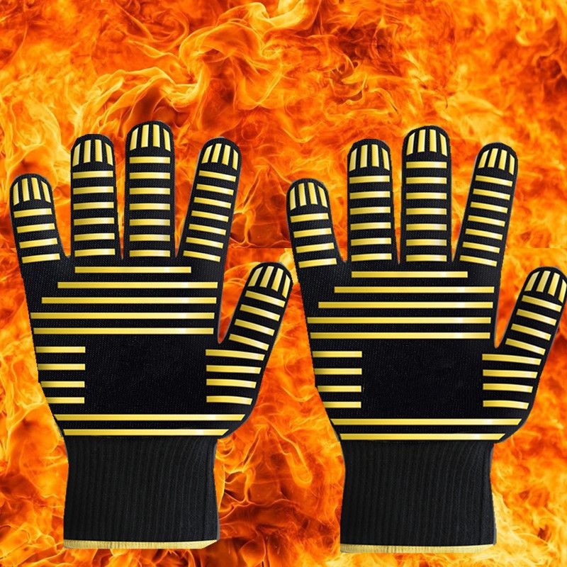 BBQ High Temperature Resistant Anti-Scald Heat Insulation Gloves 300°-400°High Temperature Resistant Gloves For Oven_voghion.com