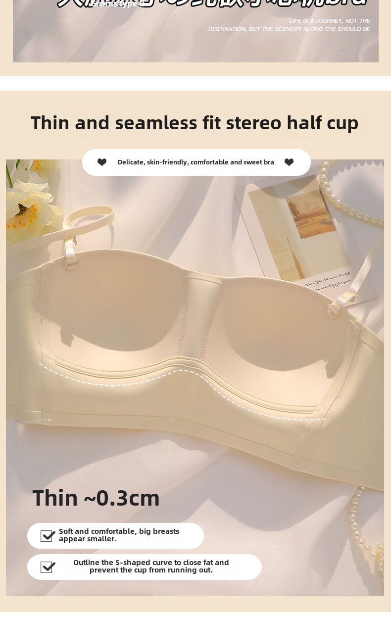Summer Thin Anti-slip Tube-type Chest Wrapping Underwear Women's Big Chest Small Chest Gathering Strapless No-Mark Bra_voghion.com