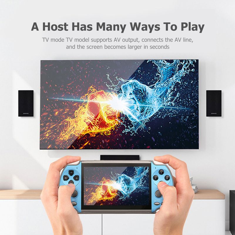 Reproductor portátil X12 PLUS con pantalla de alta definición de 7 pulgadas y consola de juegos clásica PS1 GBA FC integrada_voghion.com
