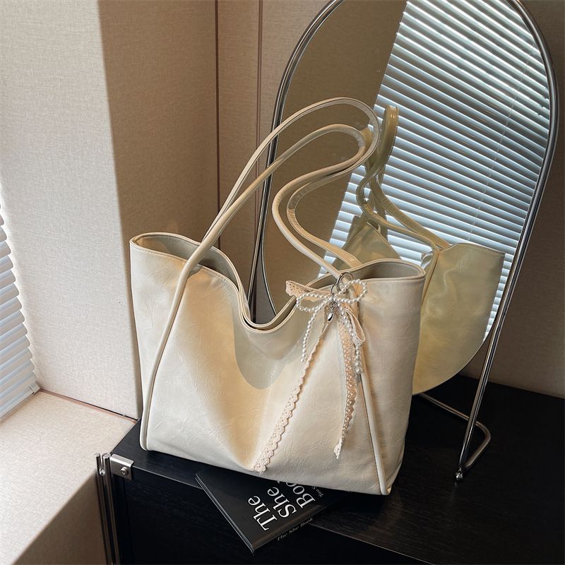 Borsa alla moda per donna, grande capacità, versatile, elegante, borsa a tracolla singola, tinta unita, semplice, leggera_voghion.com