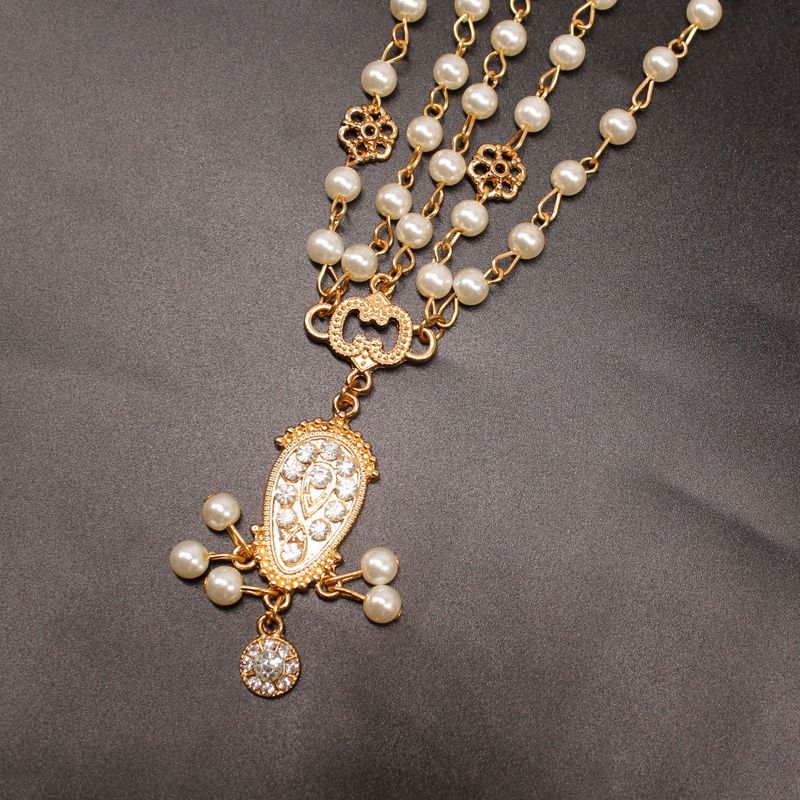 Accessori per capelli Fascia per capelli con strass bohémien, popolare copricapo di perle per principesse barocche_voghion.com