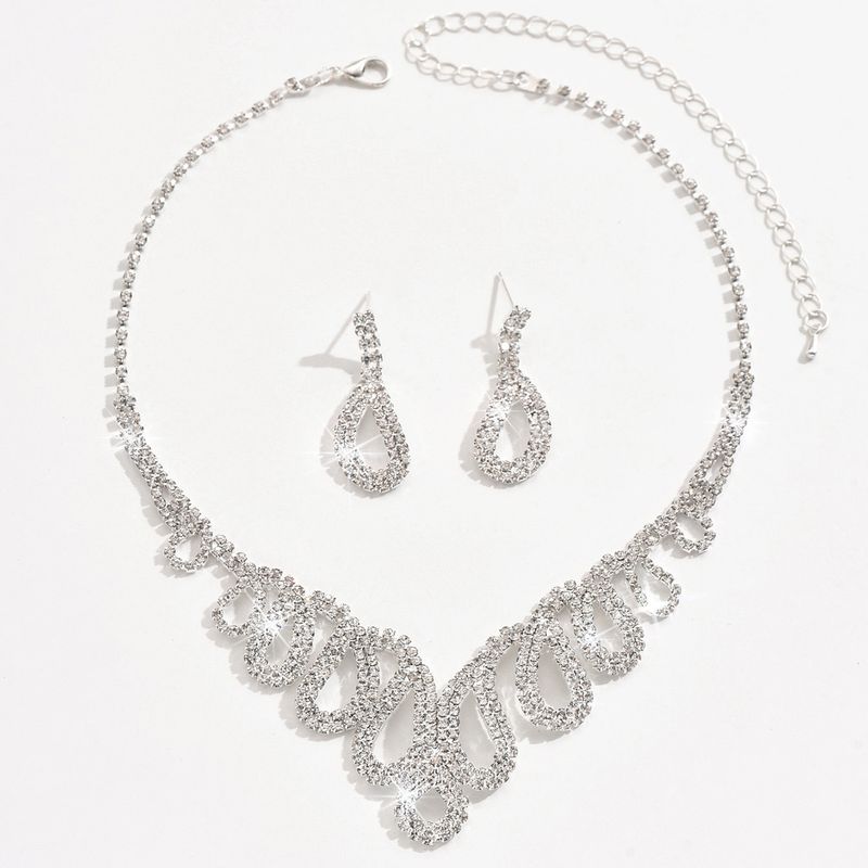 Necklace set earring jewelry set banquet dress set necklace fashionable all match bridal jewelry_voghion.com