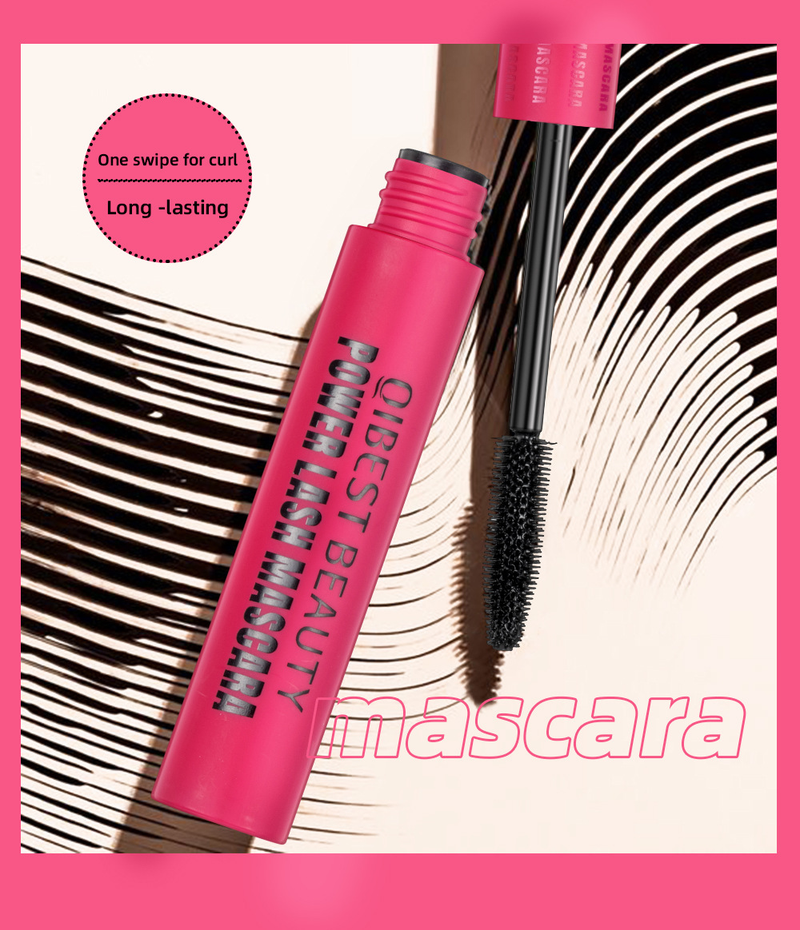 Carina QIBEST Eye Black, wasserfest, klischeehaft, verwischt nicht, dick, lockig, schmal und lang, Mascara-Grundierung, Make-up_voghion.com