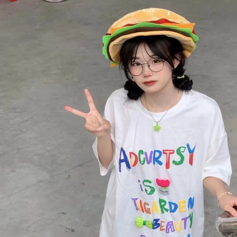 Foto di cappello da hamburger, divertente e carino, cartone animato, ragazza, cappello da hamburger_voghion.com