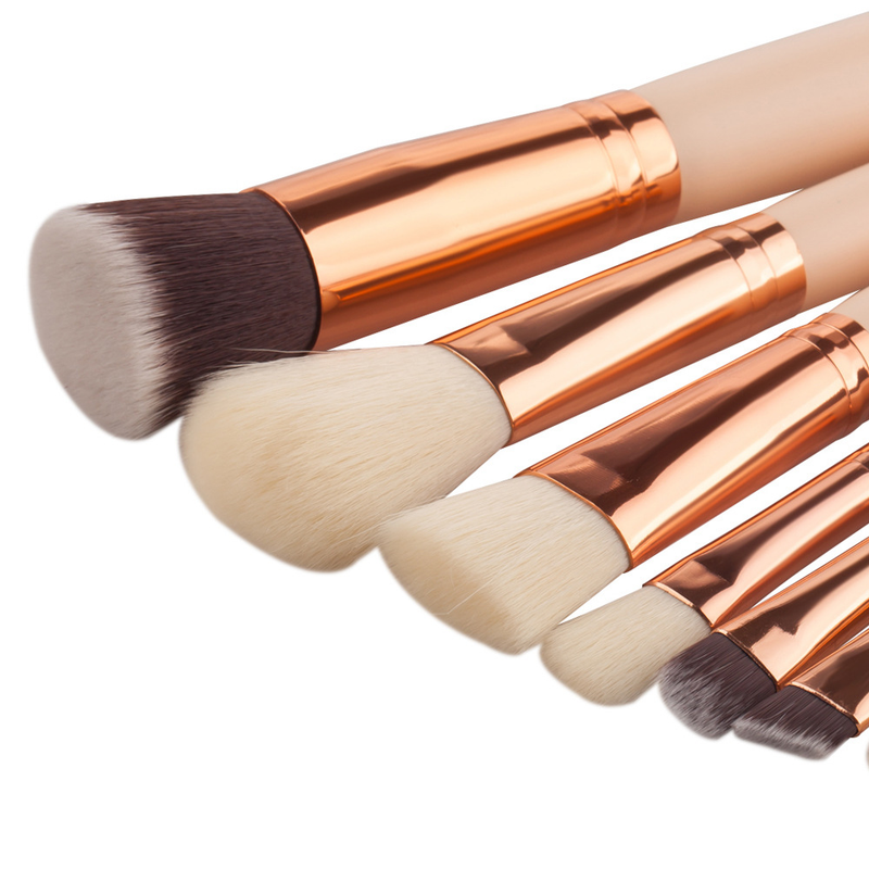 8-teiliges Make-up-Pinsel-Set, Make-up-Werkzeuge, Hautfarbe, Braun, Gold, Schönheit, Make-up, Lidschattenpinsel, GUJHUI_voghion.com