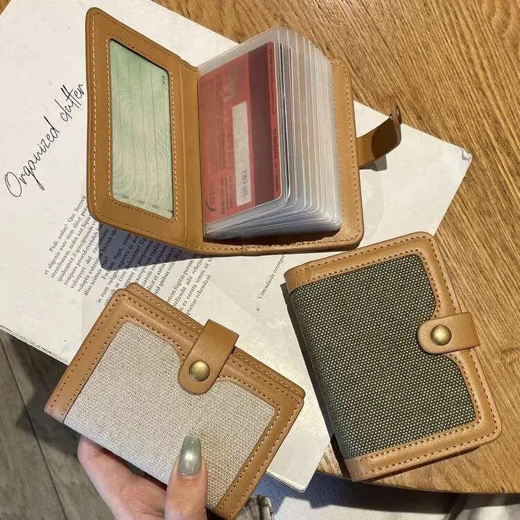 Nuovo porta patente di guida in cotone e lino di alta qualità, custodia per carte di credito multifunzionale di fascia alta_voghion.com