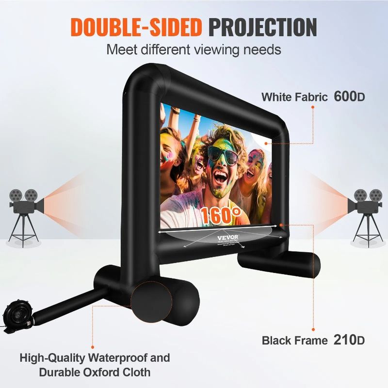 With Projector 16 Blower Screen Carrying For Inflatable And Movie FT Bag Projecti Outside Front Inflatable 192inch Screen Rear_voghion.com