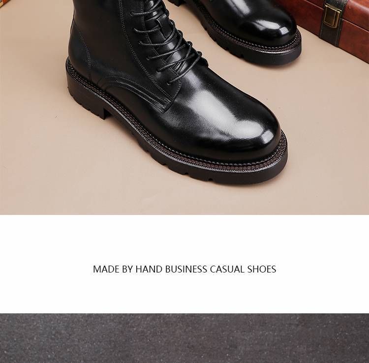 Vintage gewaschenes Pferdeleder Herren Übergröße 47 Herrenstiefel Britischer Stil High Help Stiefel_voghion.com