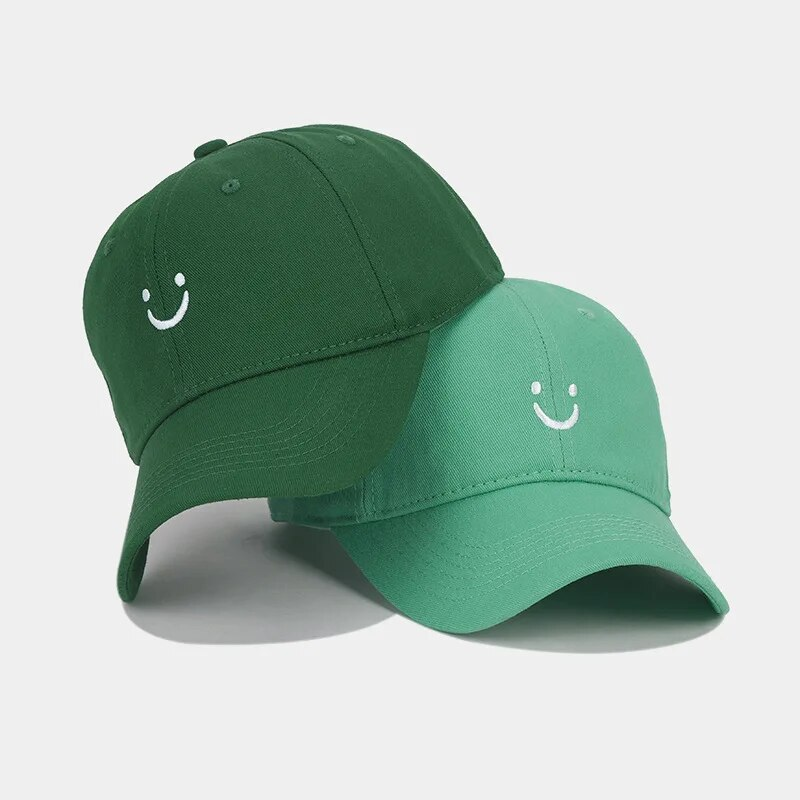 Smiley Face Trucker Washed Dad for Men Women Cute Baseball Caps Unstructured Smile Embroidered Hat_voghion.com