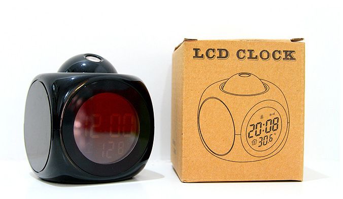 Sveglia con proiezione LED multifunzionale con annuncio vocale, display digitale per camera da letto e ufficio_voghion.com