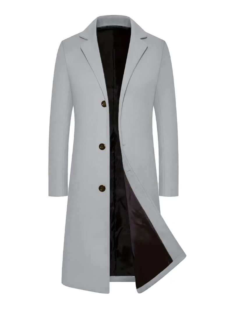 Men's Clothing Fashion Stand Collar European And American Size Autumn And Winter Coat Coat Coat Casual Elegant Coat Long Windbreaker Cross Border_voghion.com