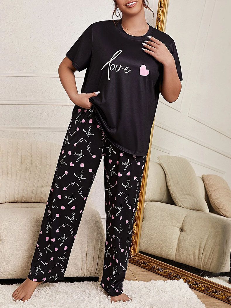 Naisten vaatteet Etusivu Vaatteet Söpö karhukuvioinen T-paita Housut Isot ja paksut löysät naisten pyjamat_voghion.com